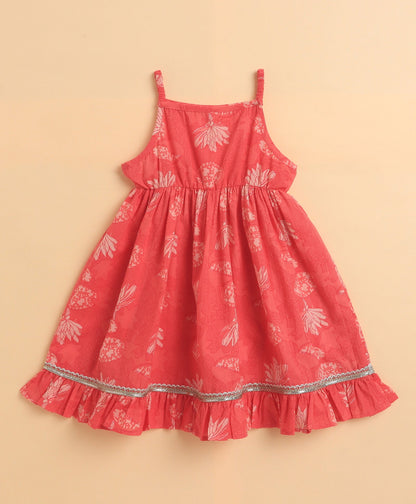 The Magic Wand Cambric Cotton Singlet Floral Printed Kurta and Sharara Set - Pink