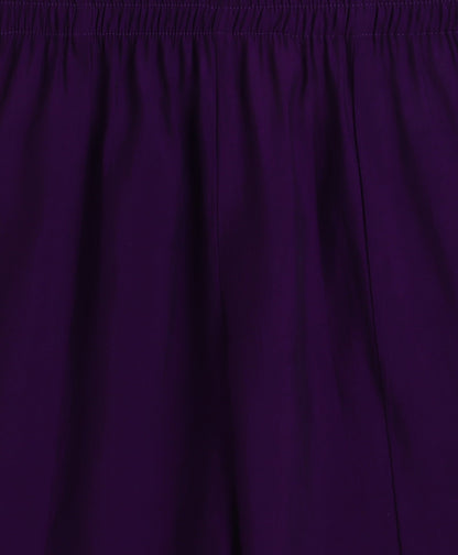 The Magic Wand Woven Half Sleeves Gota Lace Embellished Angrakha Kurta with Bottom Set- Purple