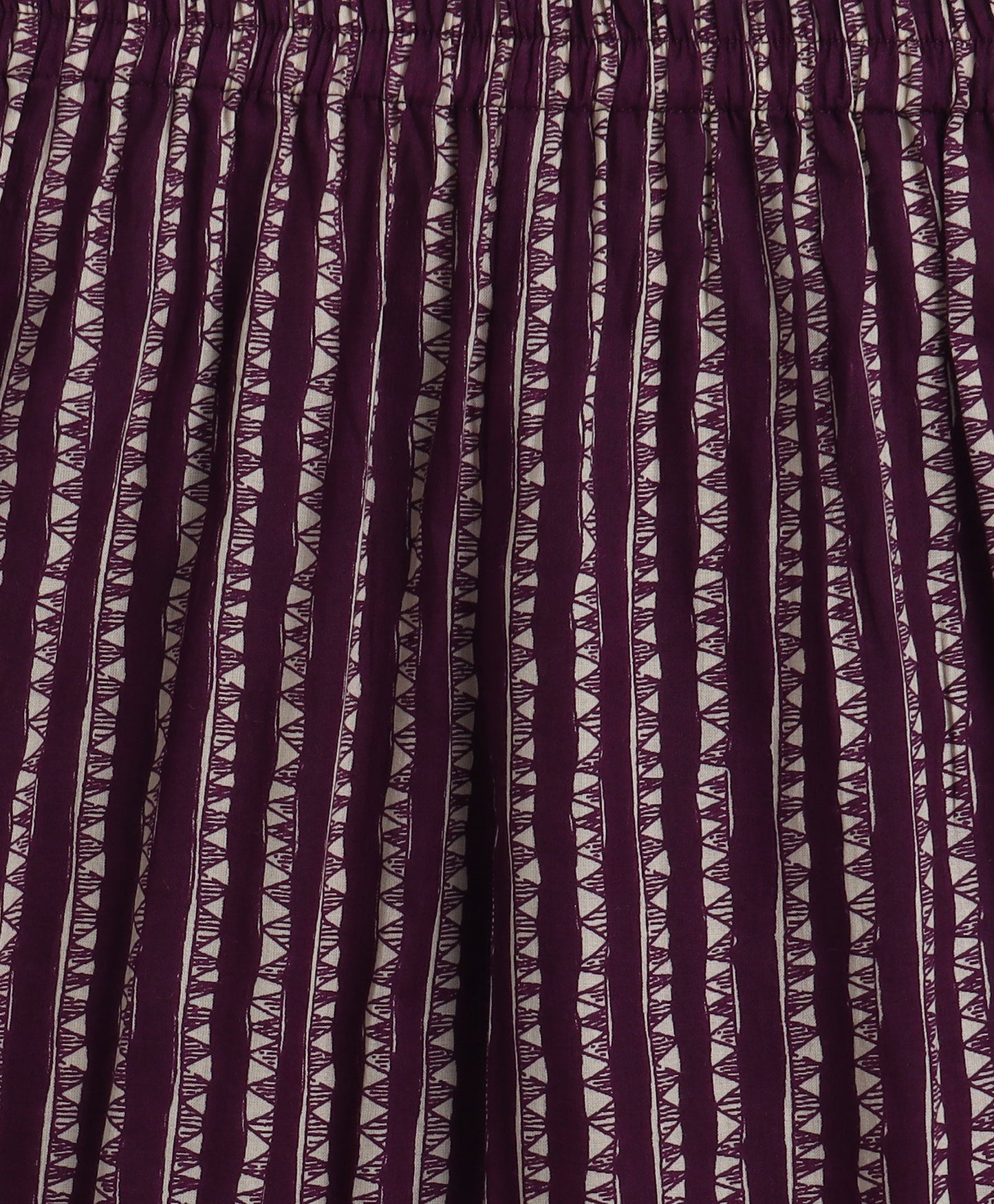 The Magic Wand Cotton Woven Elbow Sleeves Floral Printed Gota Lace Detailed Anarkali Style Kurti & Pant Set - Purple