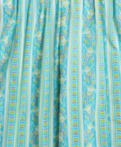 The Magic Wand Cotton Woven Three Fourth Sleeves Floral Printed Kurti with Bottom Set- Mint