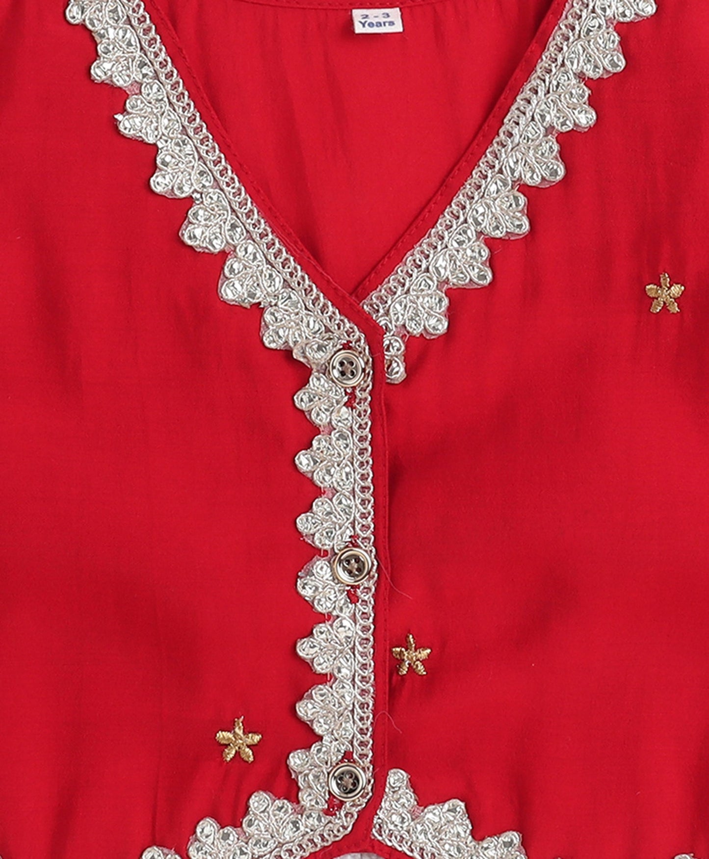Woven Sleeveless Zari Embroidery Choli and Lehenga Set- Red