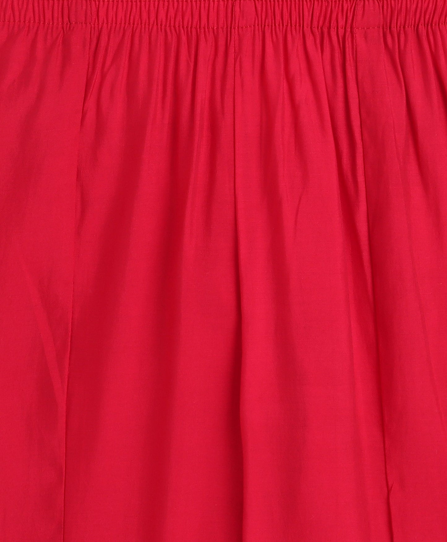 Woven Three Fourth Sleeves Angrakha Style Kurta and Bottom- Red