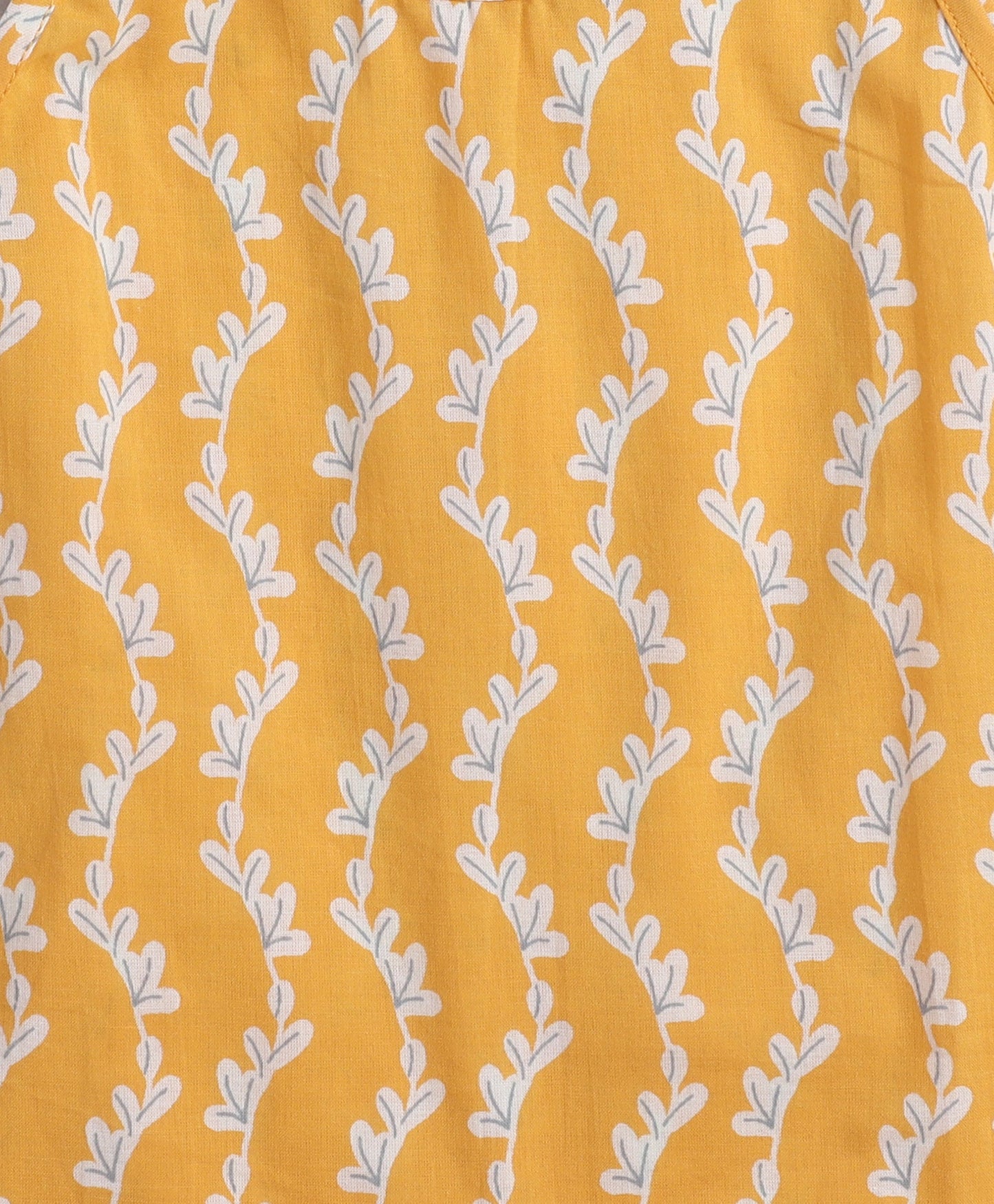 Cotton Woven Incut Floral Printed Top - Yellow