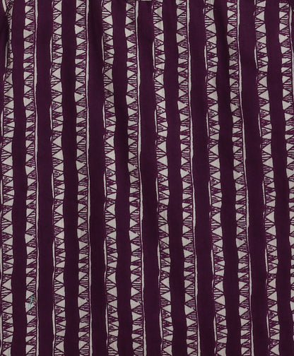 Cotton Woven Incut Stripe Printed Top - Navy Blue