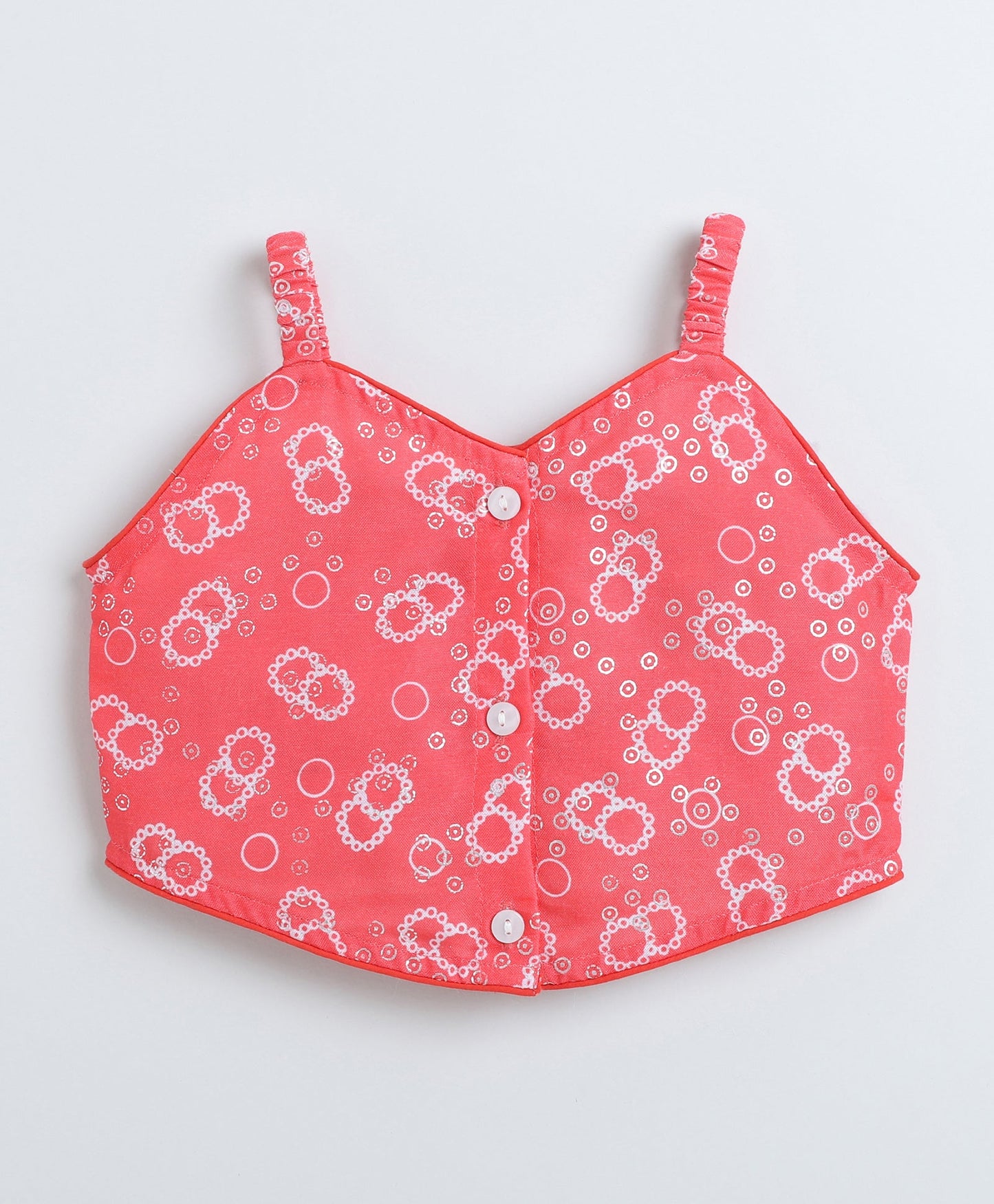 Woven Singlet Polka Dots Printed Top and Co-Ordinating Palazzo Set- Peach