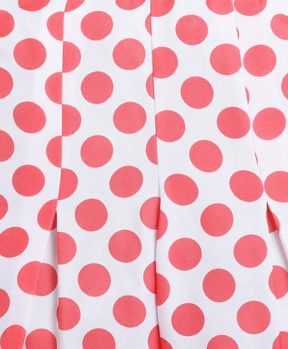 Woven Singlet Polka Dots Printed Top and Co-Ordinating Palazzo Set- Peach