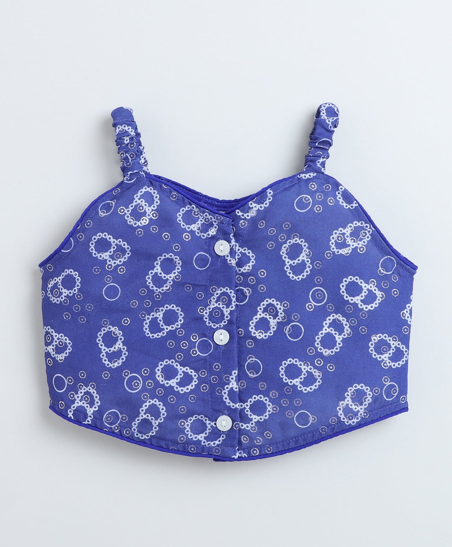 Woven Singlet Polka Dots Printed Top and Co-Ordinating Palazzo Set- Royal Blue
