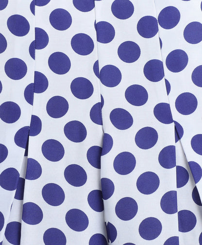 Woven Singlet Polka Dots Printed Top and Co-Ordinating Palazzo Set- Royal Blue