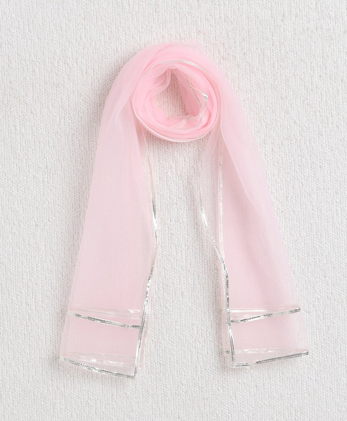 The Magic Wand Woven Three Fourth Sleeves Laced Anarkali Kurta Pant Set With Dupatta - Pink