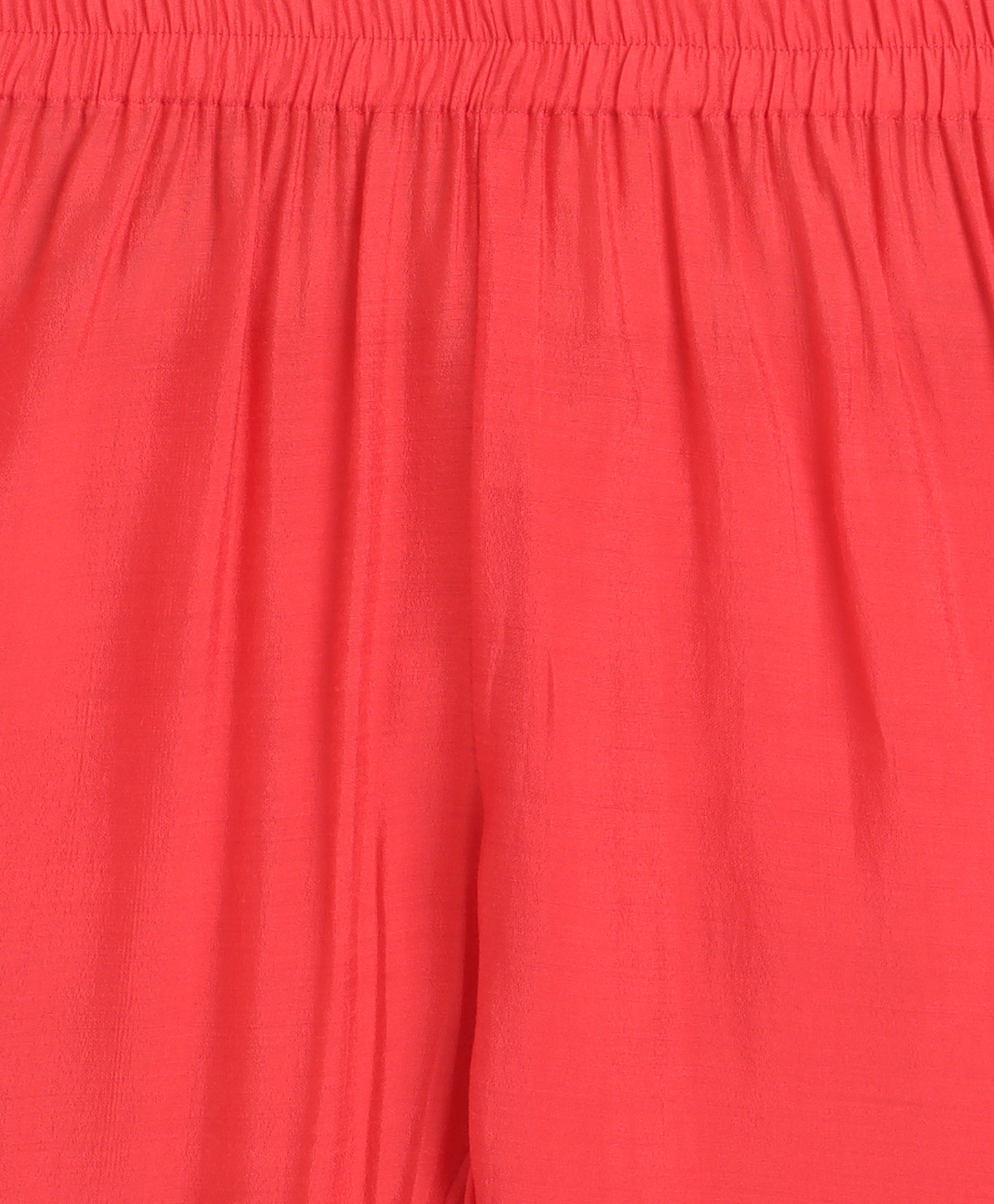 The Magic Wand Woven Three Fourth Sleeves Laced Anarkali Kurta Pant Set With Dupatta  - Coral