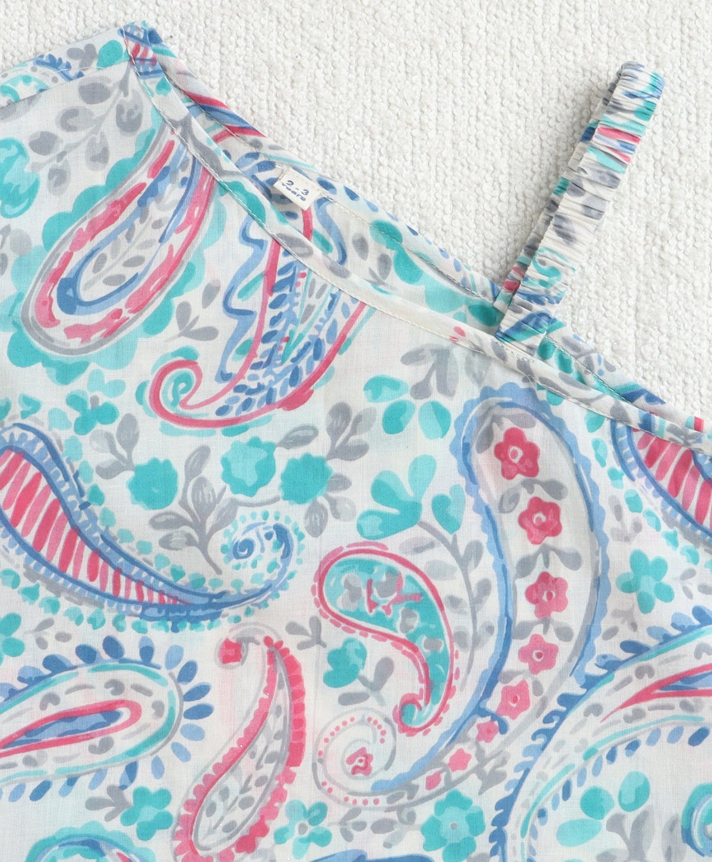 The Magic Wand Cotton Woven One Shoulder Printed Top And Palazzo Set - Blue