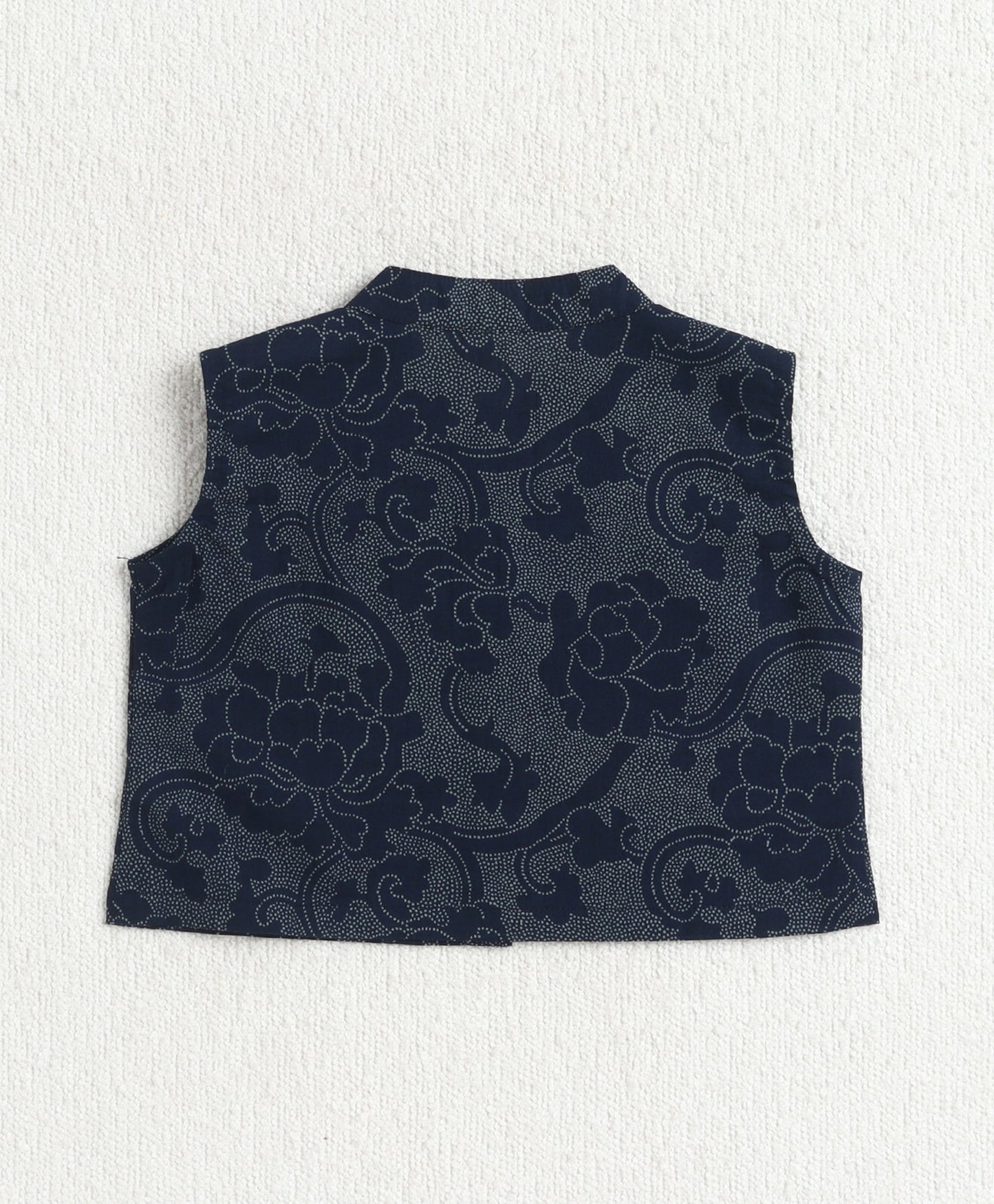 The Magic Wand Cotton Woven Sleeveless Floral Printed Top And Palazzo Set - Navy Blue