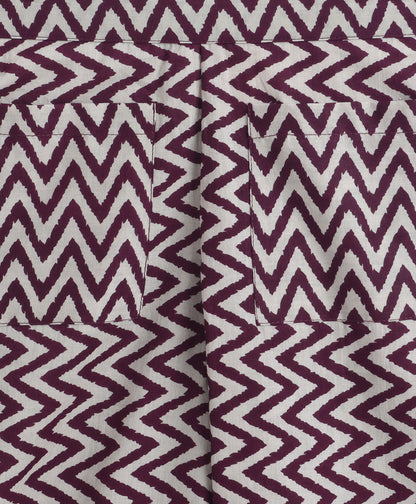 The Magic Wand Cotton Woven Frill Sleeves Printed Top And Palazzo Set - Wine
