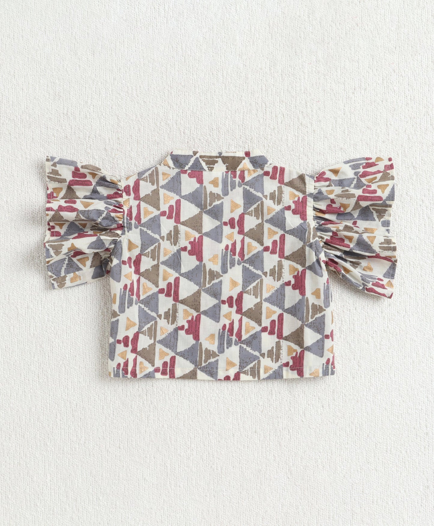 The Magic Wand Cotton Woven Flutter Sleeves Printed Top And Palazzo Set - Multi Color