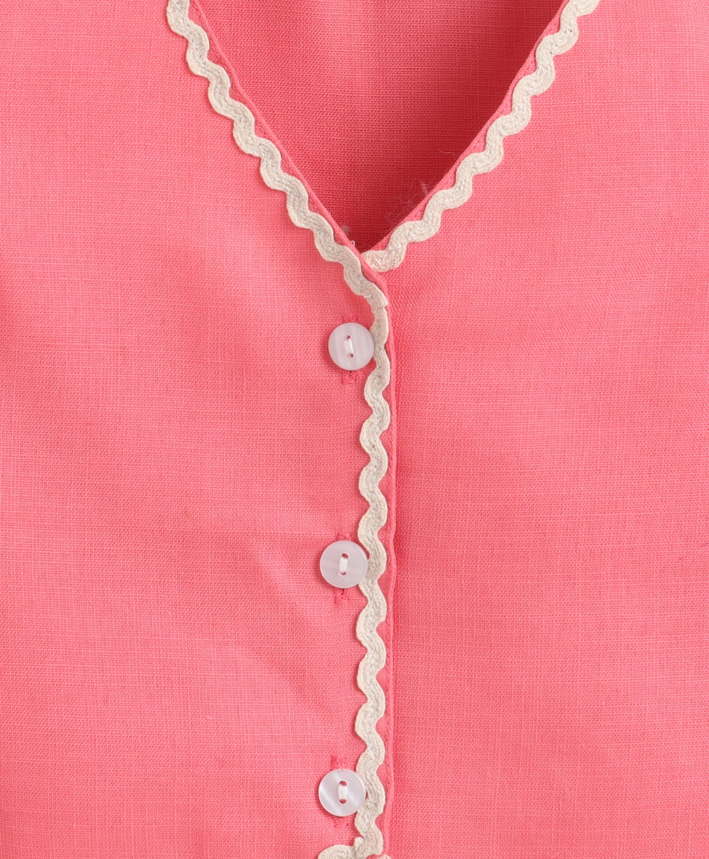 The Magic Wand Woven Sleeveless Ric Rac Waistcoat Top And Tiered Skirt Set - Peach
