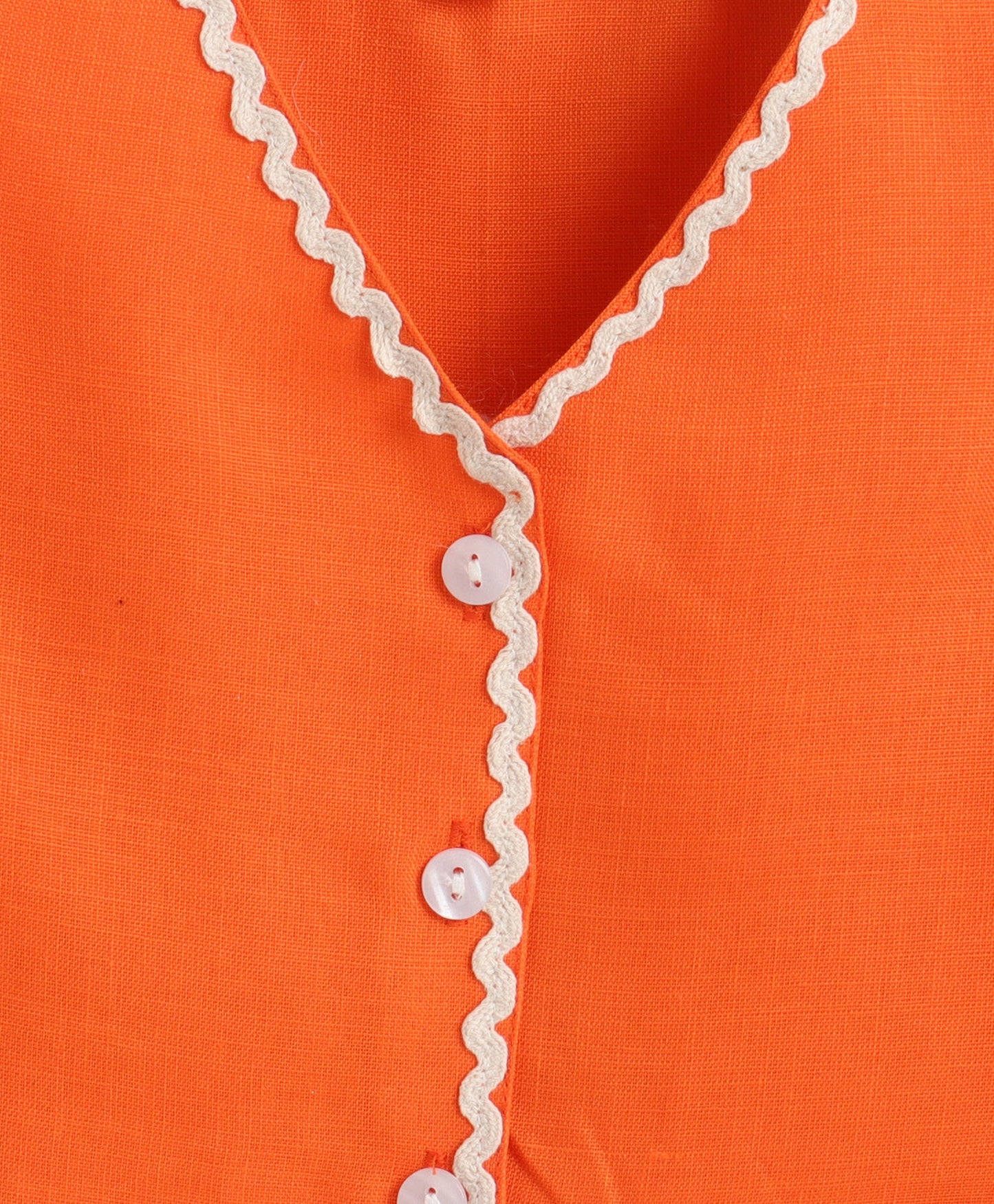The Magic Wand Woven Sleeveless Ric Rac Waistcoat Top And Tiered Skirt Set - Orange