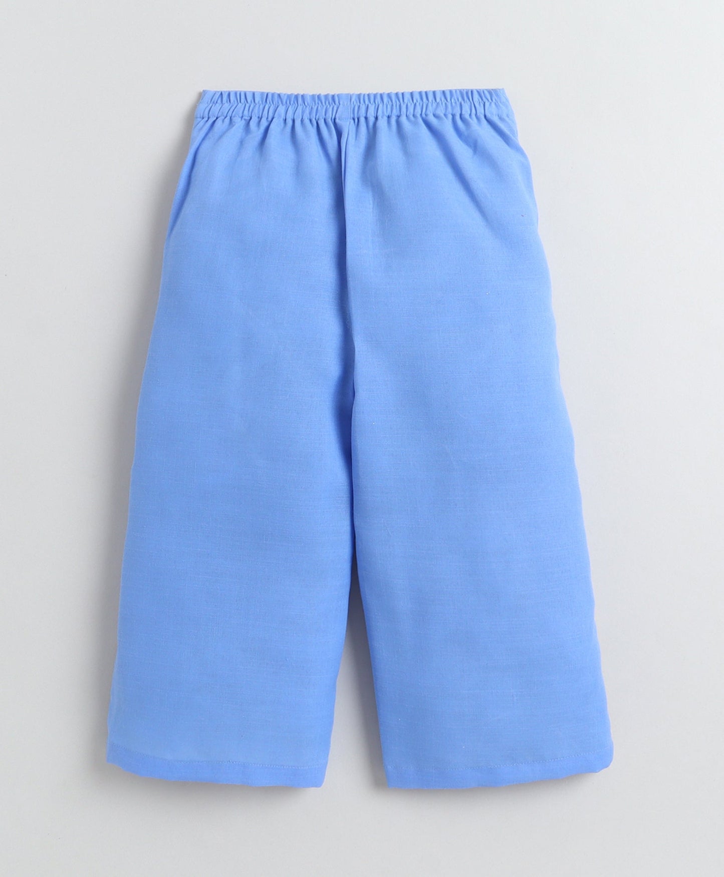 The Magic Wand Woven Sleeveless Ric Rac Waistcoat Top And Pants Set - Blue