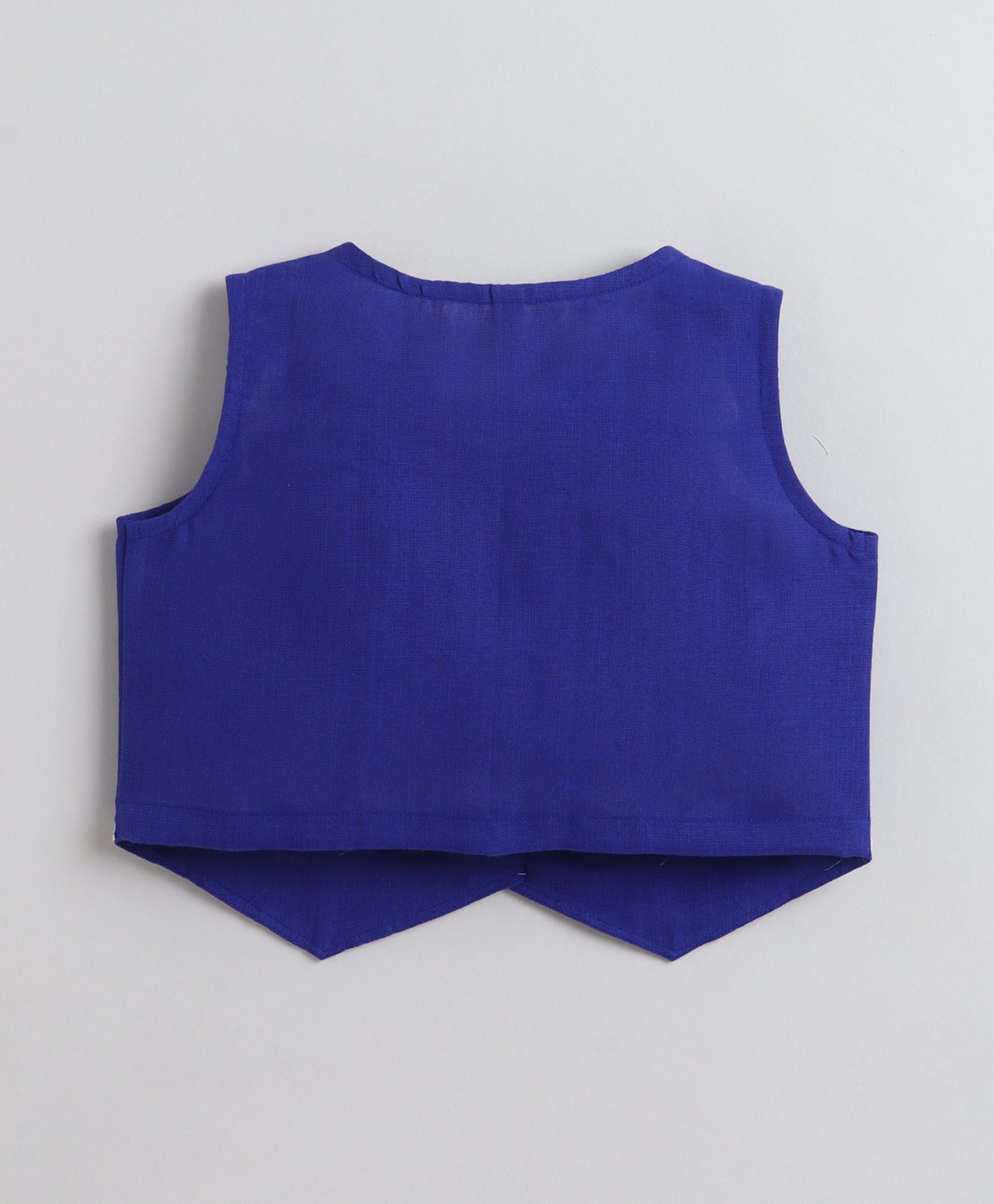 The Magic Wand Woven Sleeveless Ric Rac Waistcoat Top And Pants Set - Royal Blue