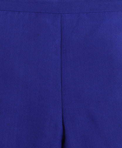 The Magic Wand Woven Sleeveless Ric Rac Waistcoat Top And Pants Set - Royal Blue