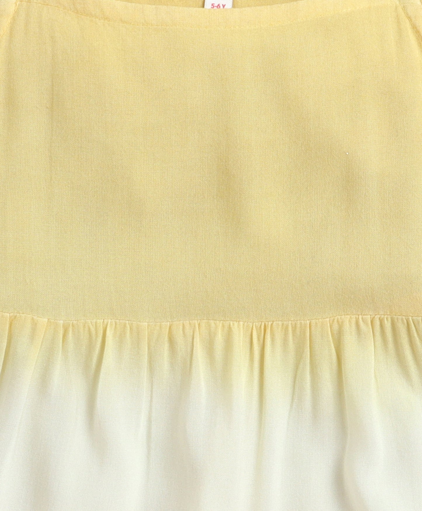 The Magic Wand Rayon Ruffle Sleeves Tie & Dye Tiered Dress - Yellow