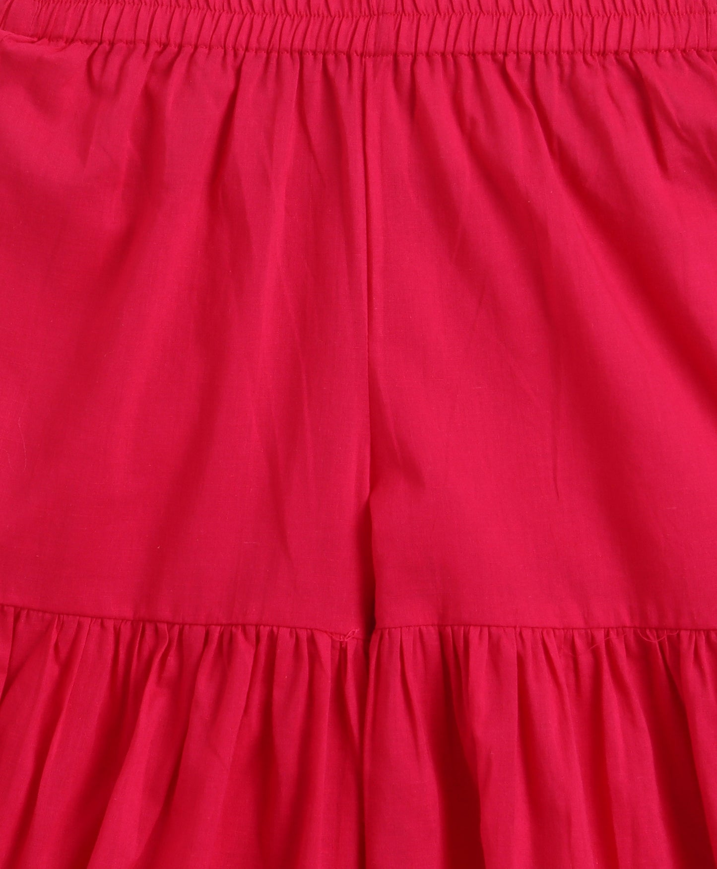 The Magic WandCambric Cotton Three Fourth Sleeves Laced Kurti And Sharara Set With Dupatta -  Fuchsia