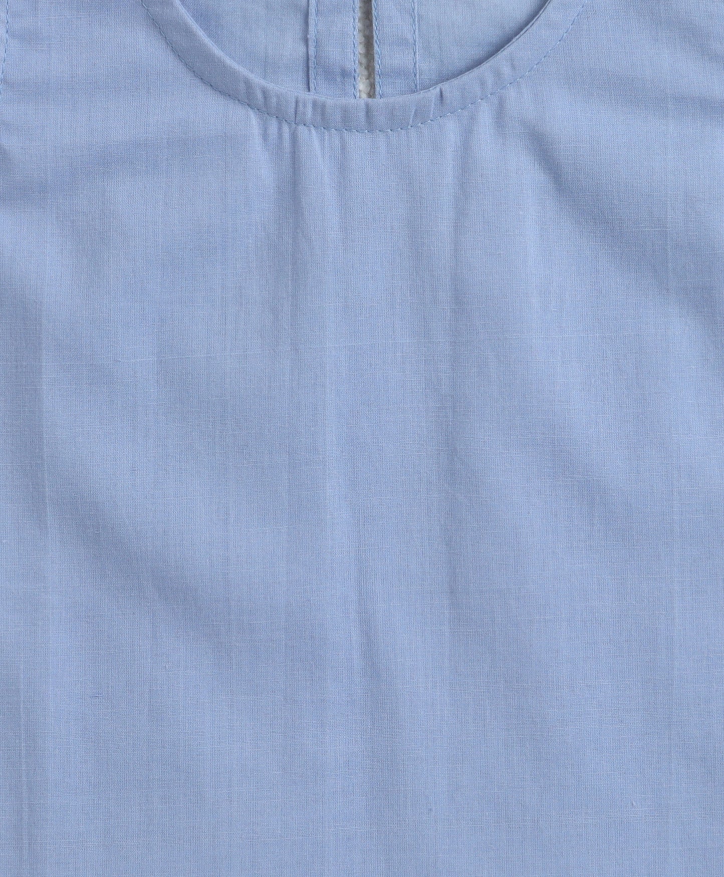 The Magic Wand Cambric Cotton Solid Kurta With Three Fourth Sleeves Laced Jacket  And Afghani Pant Set - Blue