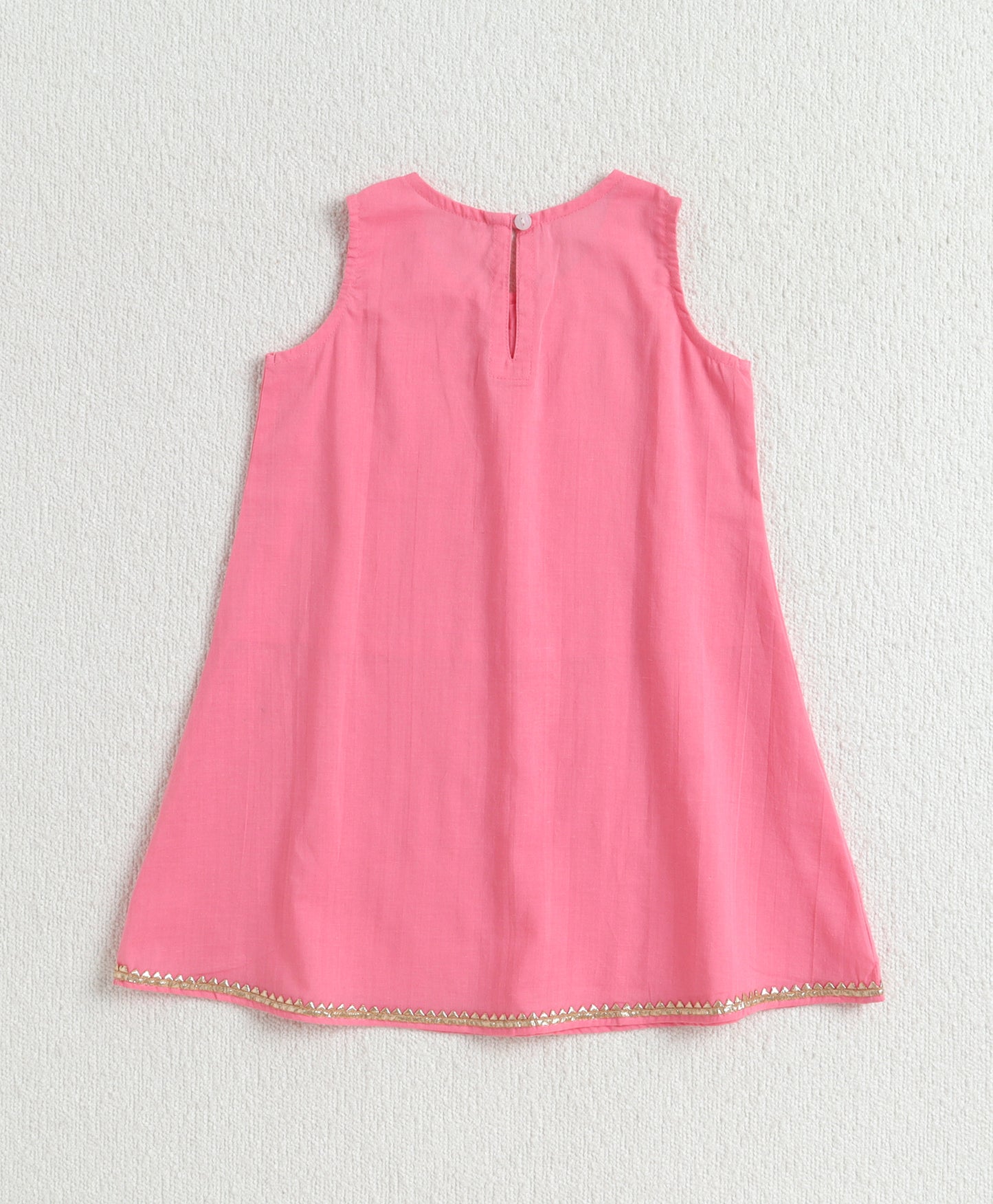 The Magic Wand Cambric Cotton Solid Kurta With Three Fourth Sleeves Laced Jacket  And Afghani Pant Set - Pink