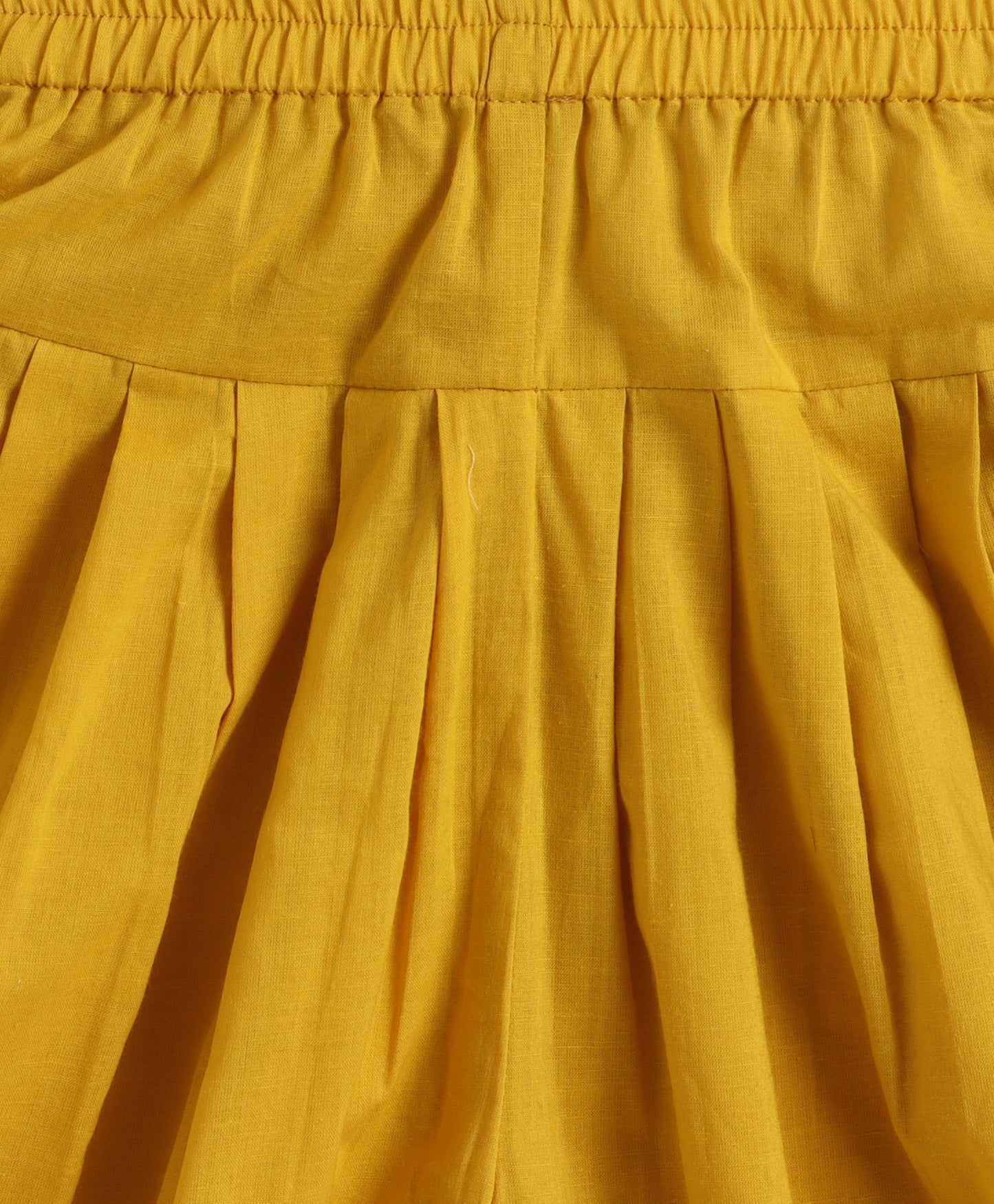 The Magic Wand Cambric Cotton Sleeveless Laced A-Line Kurta And Dhoti Set - Mustard