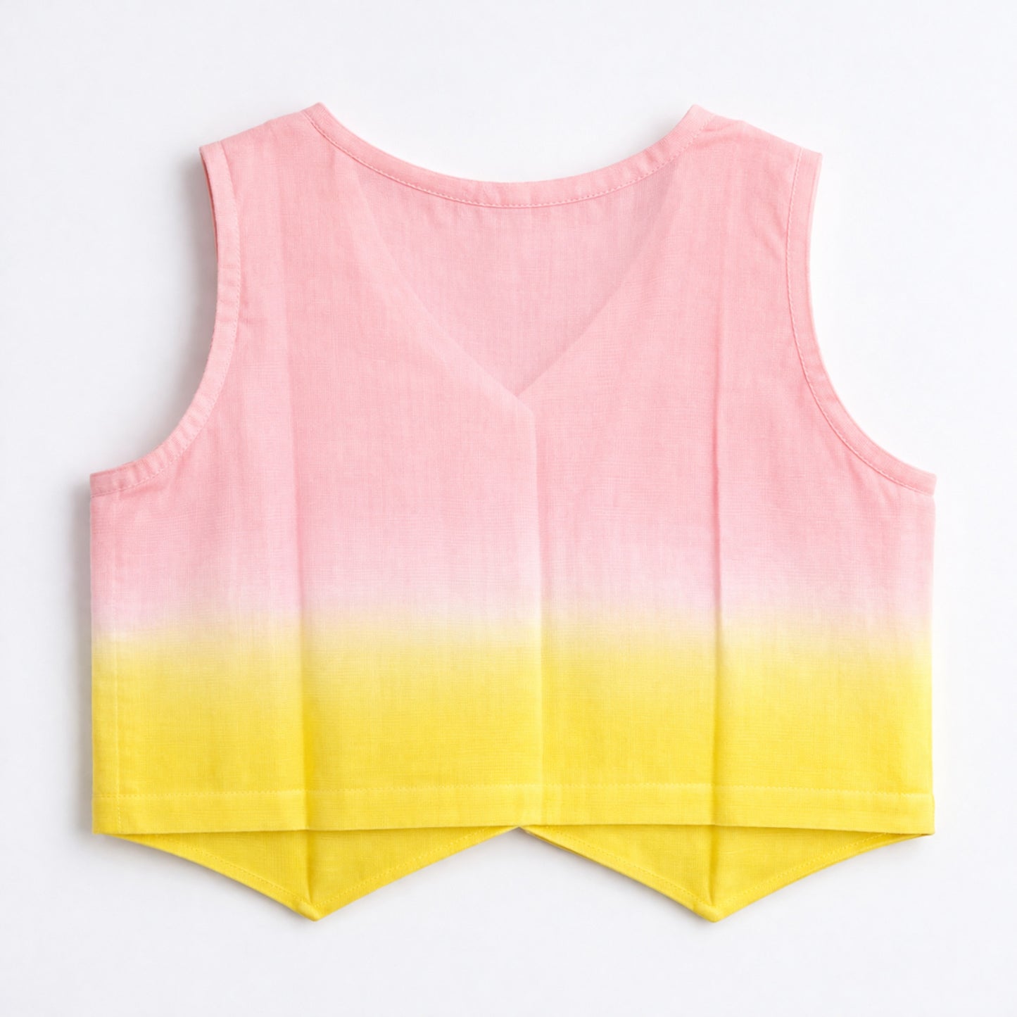 The Magic WandÿRayon Woven Sleeveless Tie & Dye Waistcoat And Pant Set - Pink