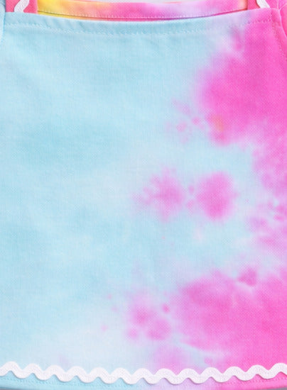 The Magic Wand Woven Tie & Dye Strappy Top And Ric Rac Double Layer Skirt - Multi Color