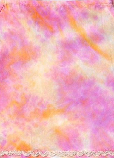 The Magic Wand Woven Tie & Dye Strappy Top And Ric Rac Double Layer Skirt - Pink