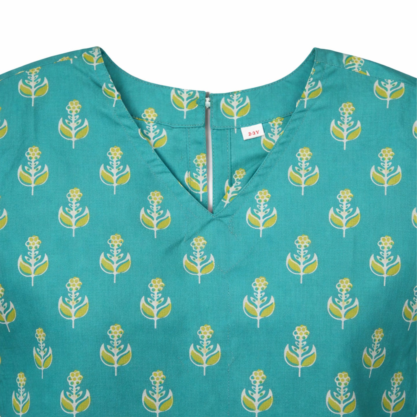 The Magic Wand Cotton Woven Three Fourth Sleeves Buti Printed Top And Harem Pant Set - Green