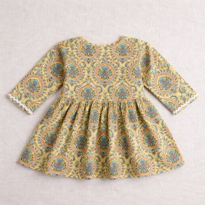 The Magic Wand Cotton Woven Three Fourth Sleeves Ric Rac Laced Printed Top And Pant Set - Multi Color