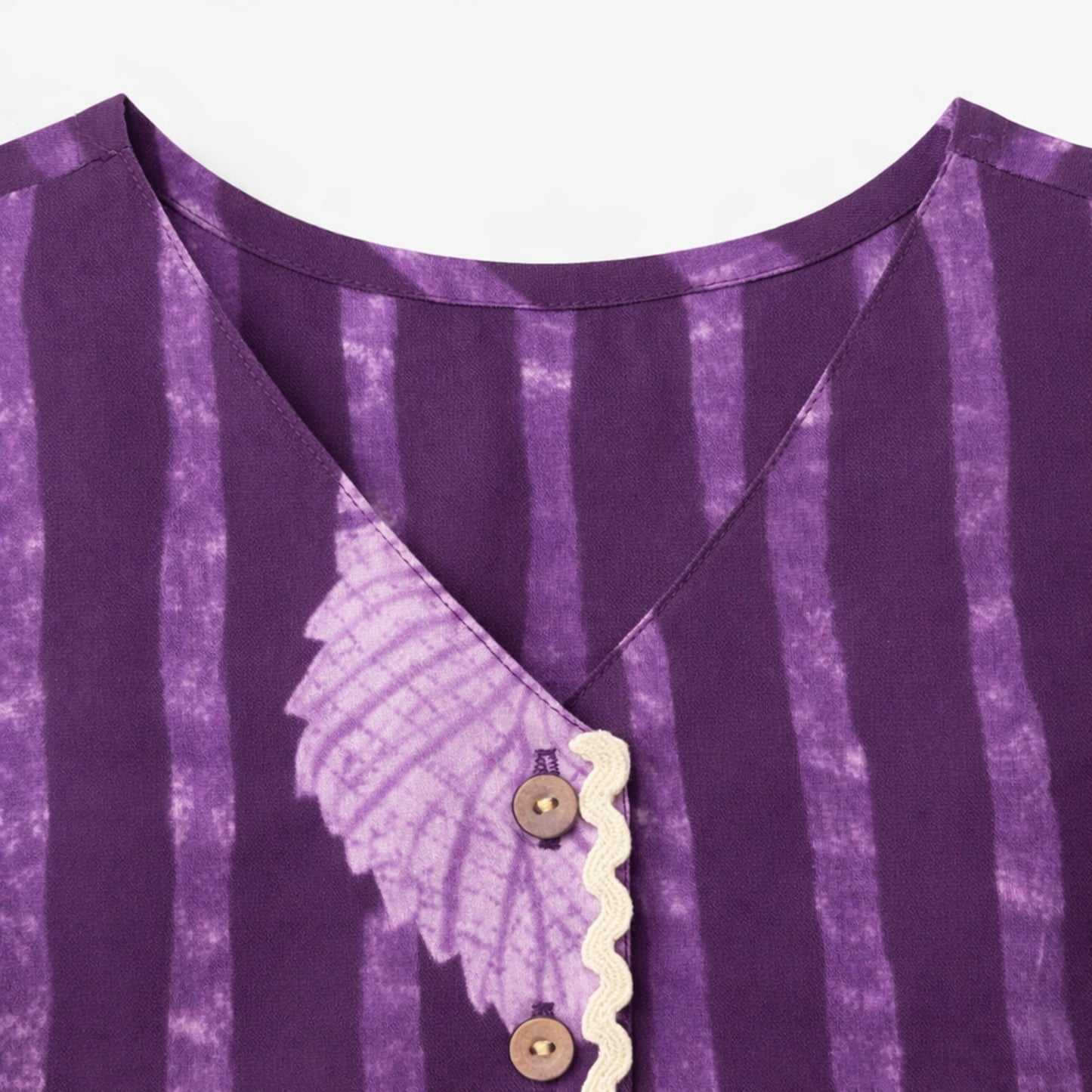 The Magic Wand Cotton Woven Sleeveless Leaf Printed Waistcoat Top And Pant Set - Purple