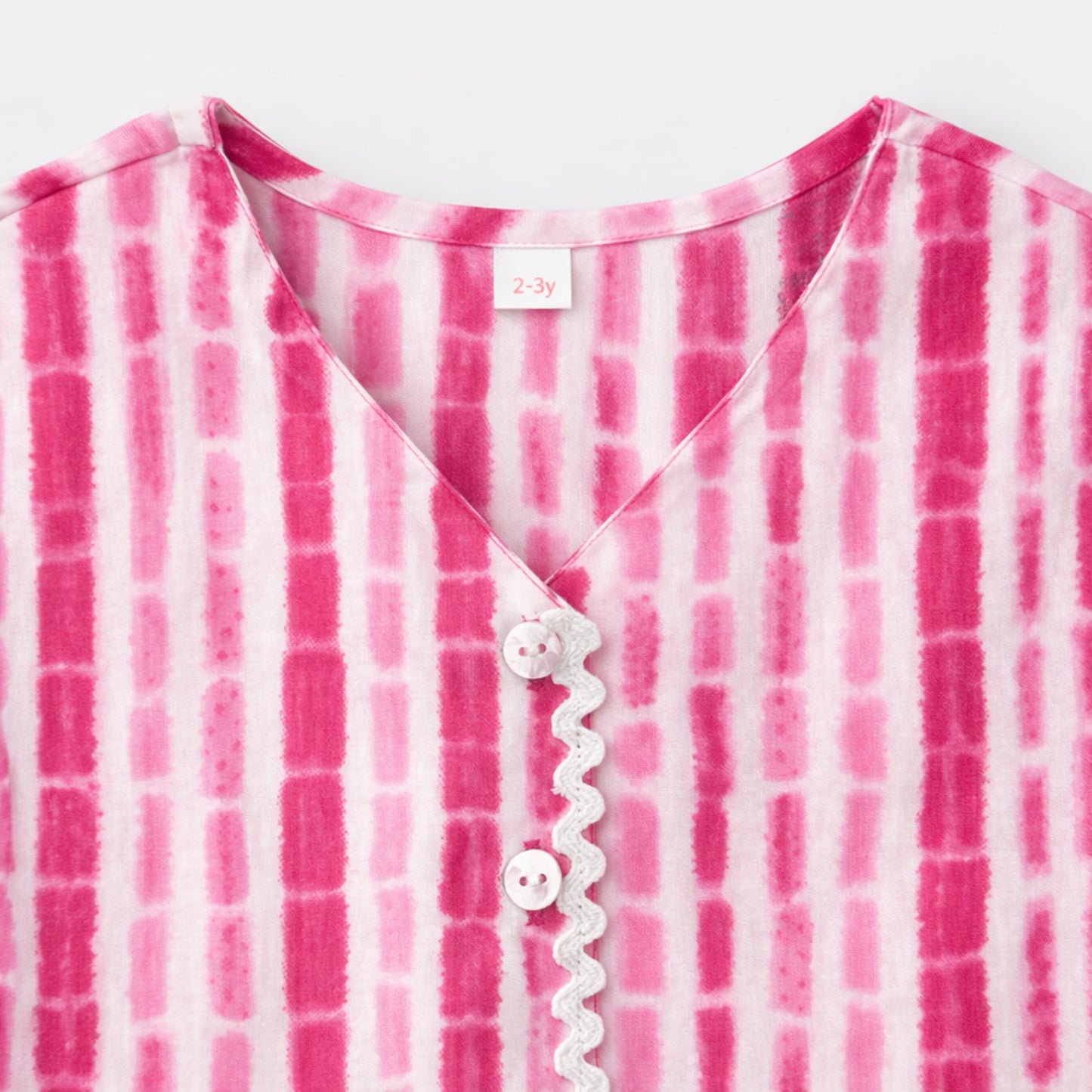 The Magic Wand Cotton Woven Sleeveless Stripes Printed Waistcoat Top And Pant Set - Fuchsia