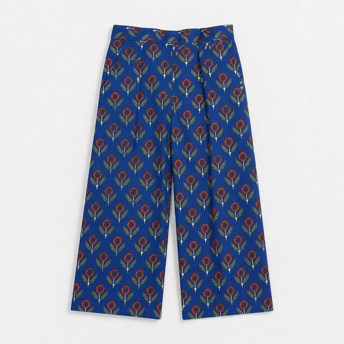 The Magic Wand Cambric Cotton Woven Half Sleeves Buta Printed Shirt And Pant Set - Royal Blue