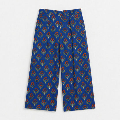 The Magic Wand Cambric Cotton Woven Half Sleeves Buta Printed Shirt And Pant Set - Royal Blue