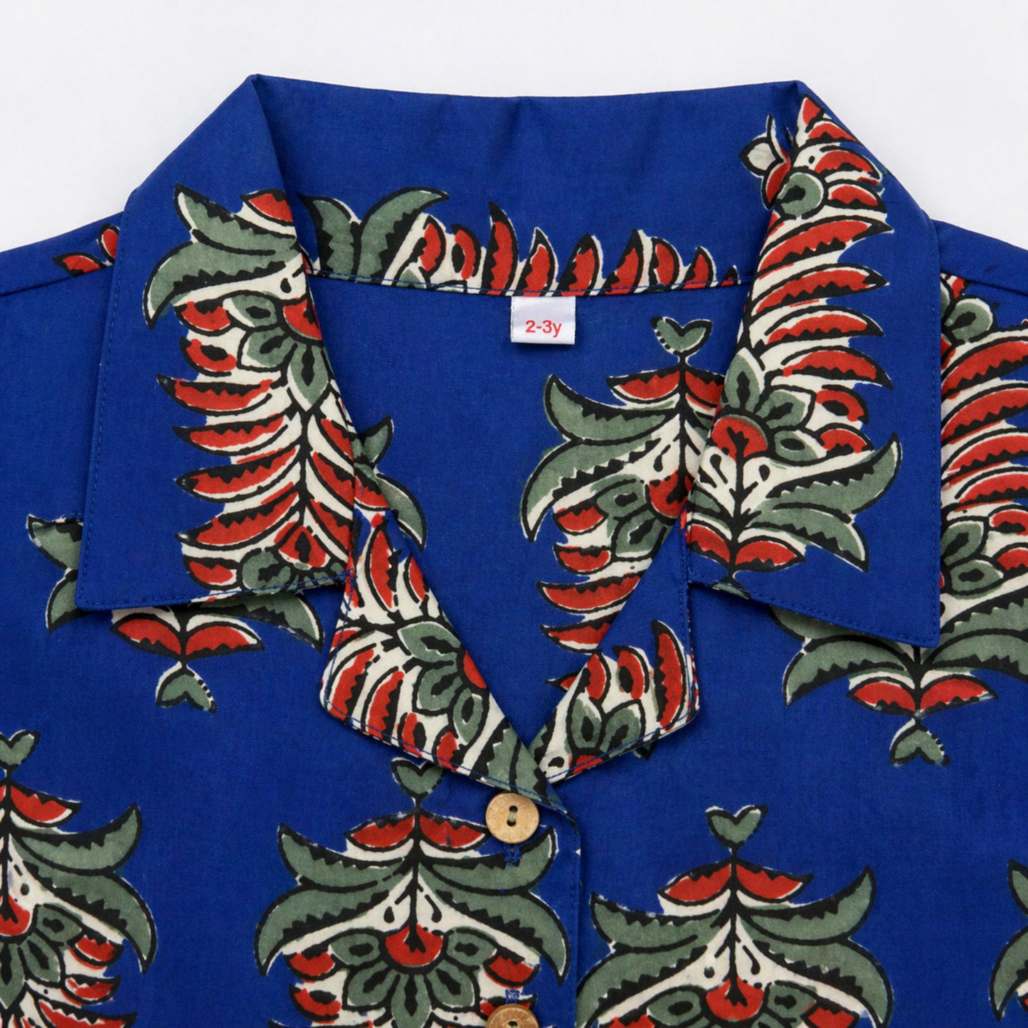 The Magic Wand Cambric Cotton Woven Half Sleeves Buta Printed Shirt And Pant Set - Royal Blue