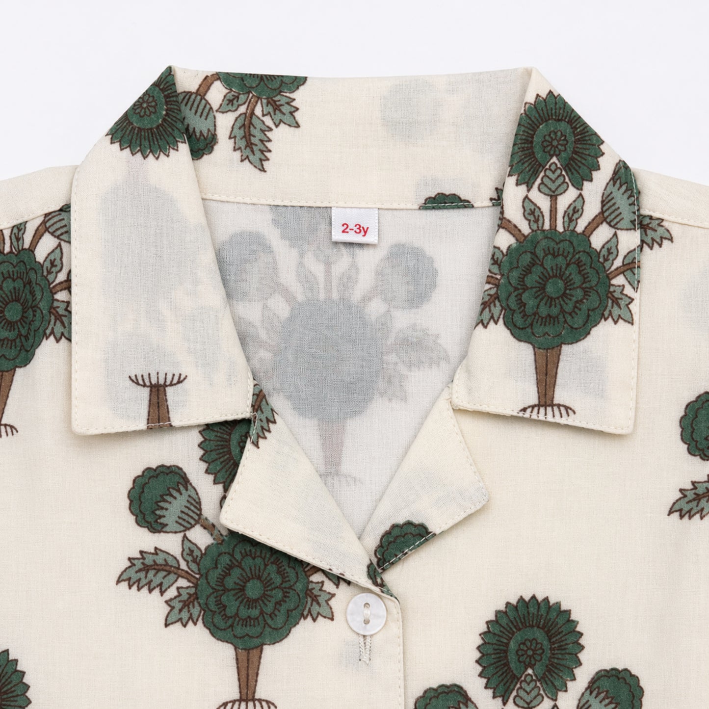 The Magic Wand Cambric Cotton Woven Half Sleeves Stripes Floral Printed Shirt And Pant Set - White