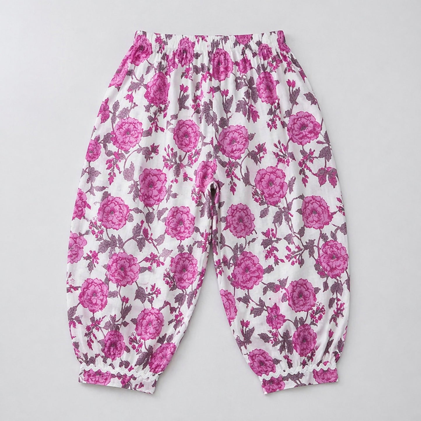 The Magic Wand Cambric Cotton Woven Sleeveless Floral Printed Kurta And Afghani Pant Set - Purple