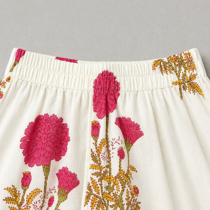 The Magic Wand Cambric Cotton Woven Sleeveless Floral Printed Kurta And Afghani Pant Set - Fuchsia