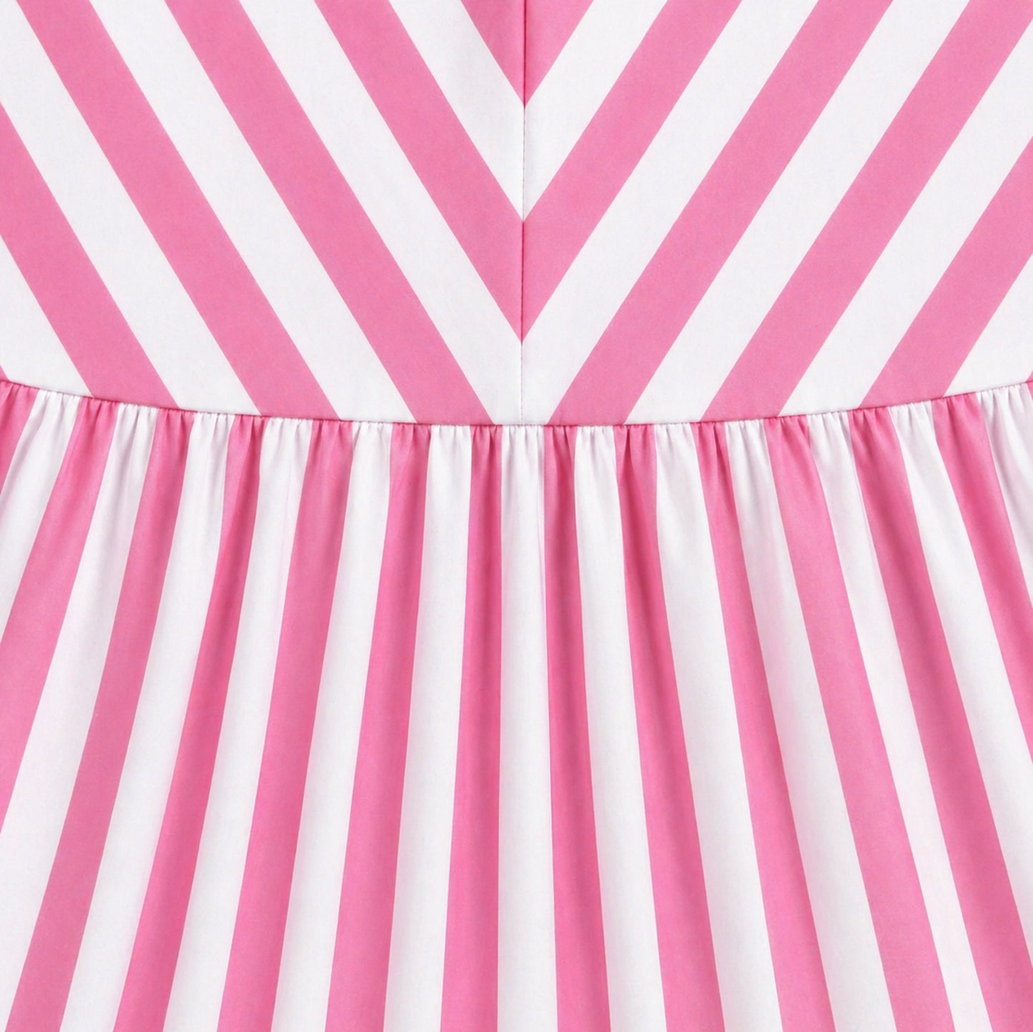 The Magic Wand Cotton Woven Sleeveless Stripe Printed A-Line Dress - Pink