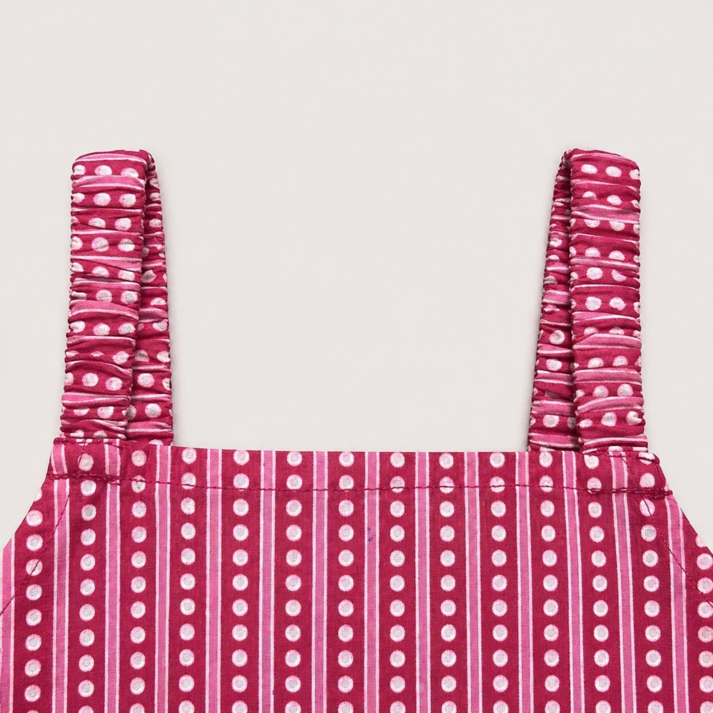 The Magic WandÿCotton Woven Strappy Badhani Printed Top & Skirt Co-ords - Fuchsia