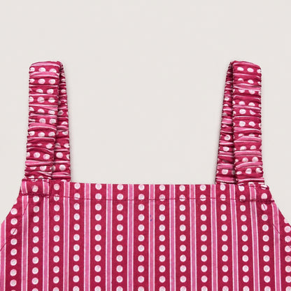 The Magic WandÿCotton Woven Strappy Badhani Printed Top & Skirt Co-ords - Fuchsia
