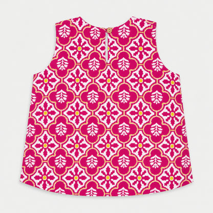 The Magic Wand Cotton Woven Sleeveless Floral Printed Laced Top And Shorts Loungewear Set-Peach
