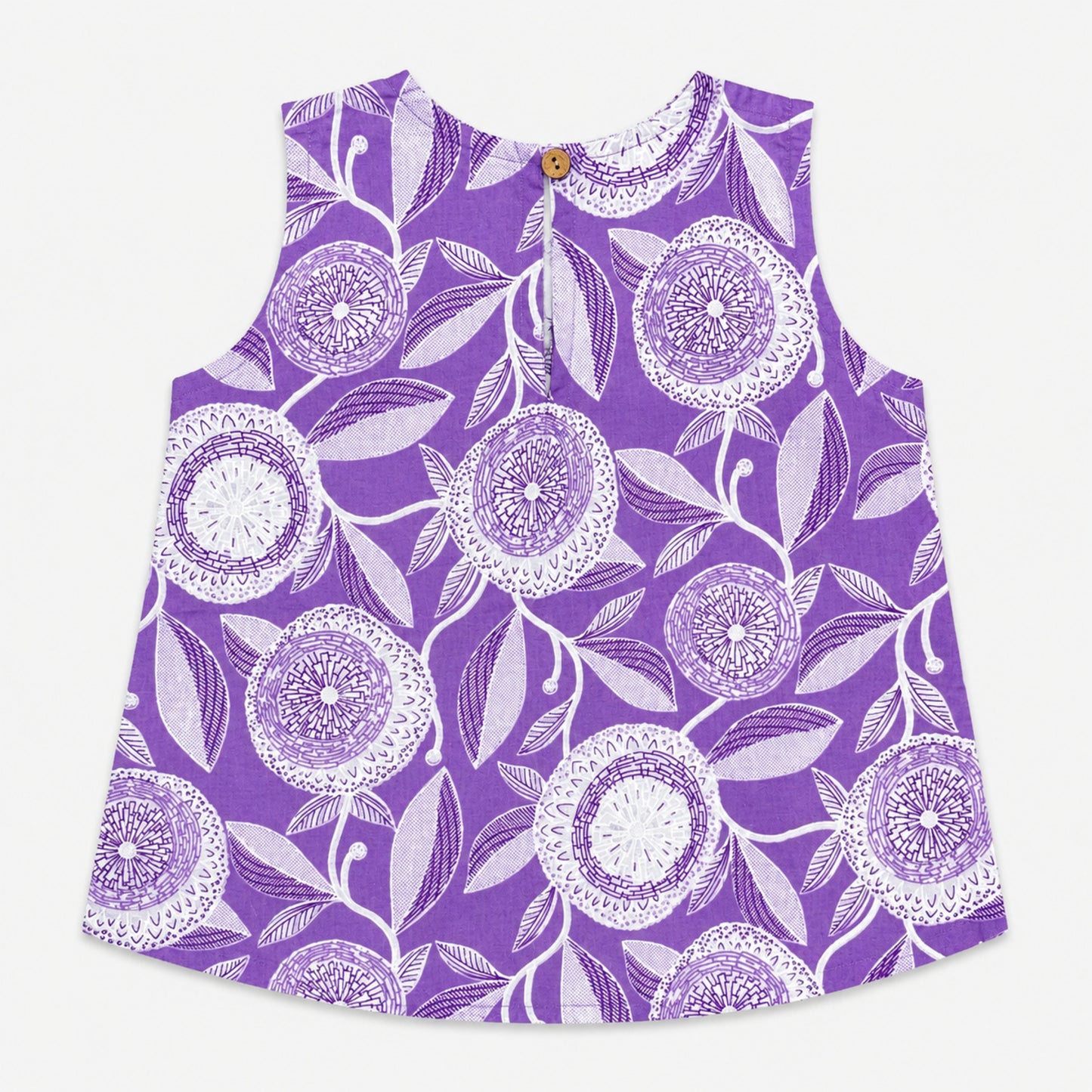 The Magic Wand Cotton Woven Sleeveless Floral Printed Laced Top And Shorts Loungewear Set-Lavendar