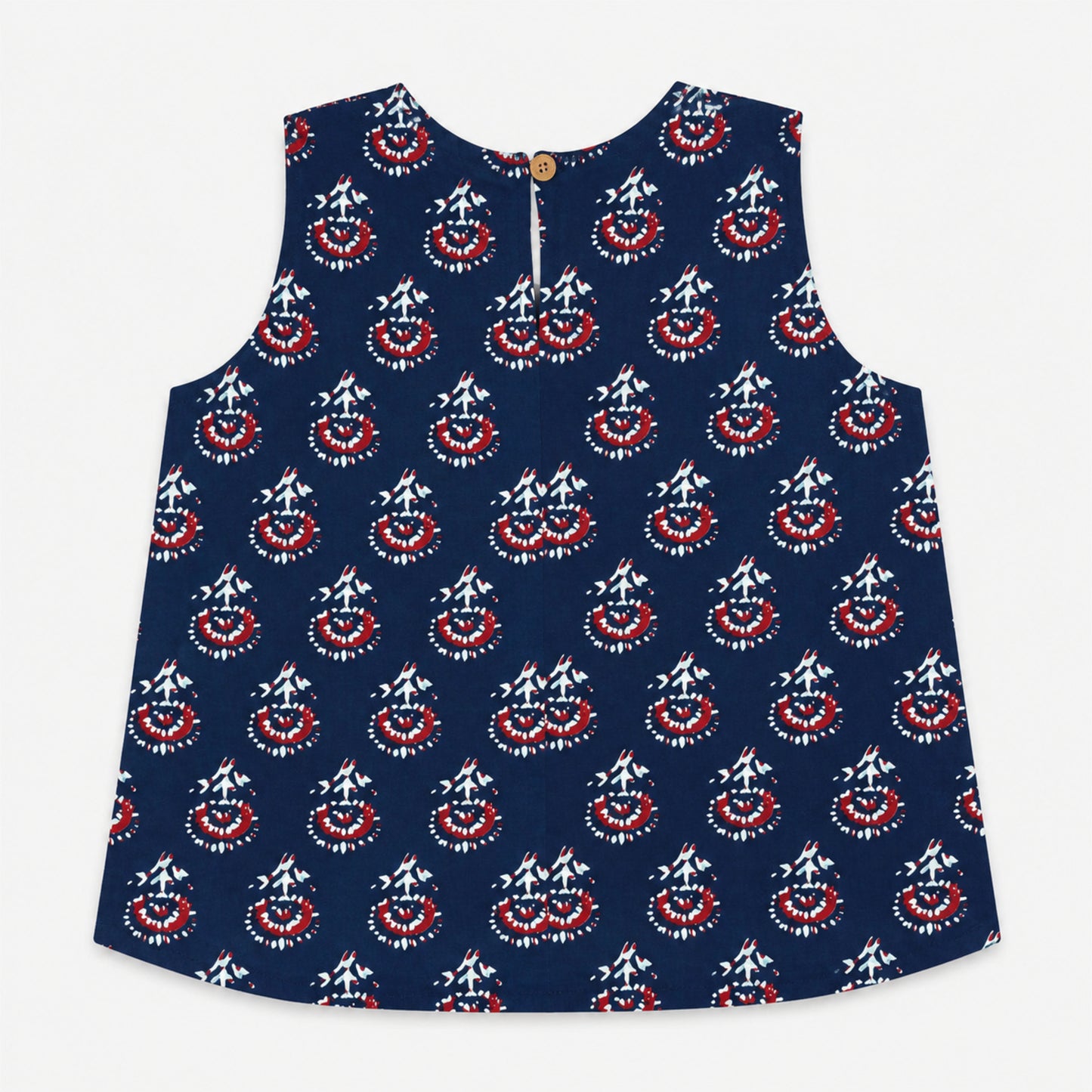The Magic Wand Cotton Woven Sleeveless Floral Printed Laced Top And Shorts Loungewear Set- Indigo