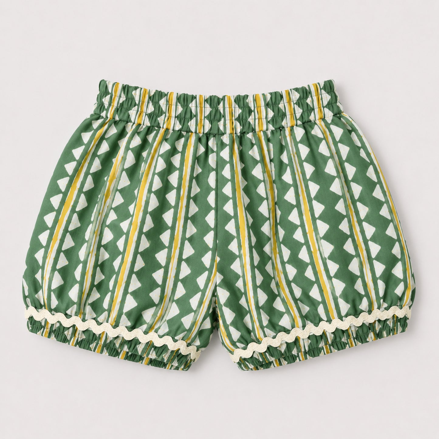 The Magic Wand Cotton Woven Sleeveless Floral Printed Laced Top And Shorts Loungewear Set-Green