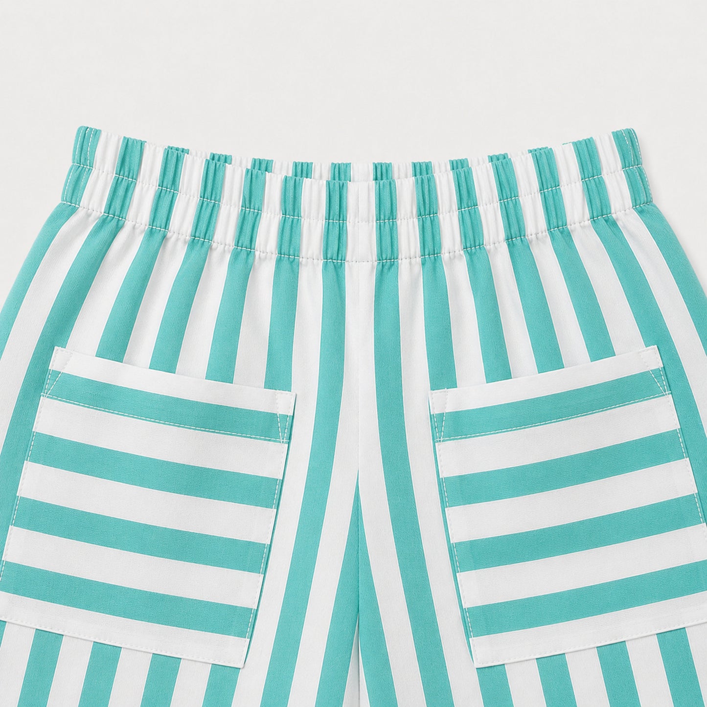 The Magic Wand Cotton Woven Sleeveless Floral Printed Collared Shirt And Stripes Shorts Set - Turquoise
