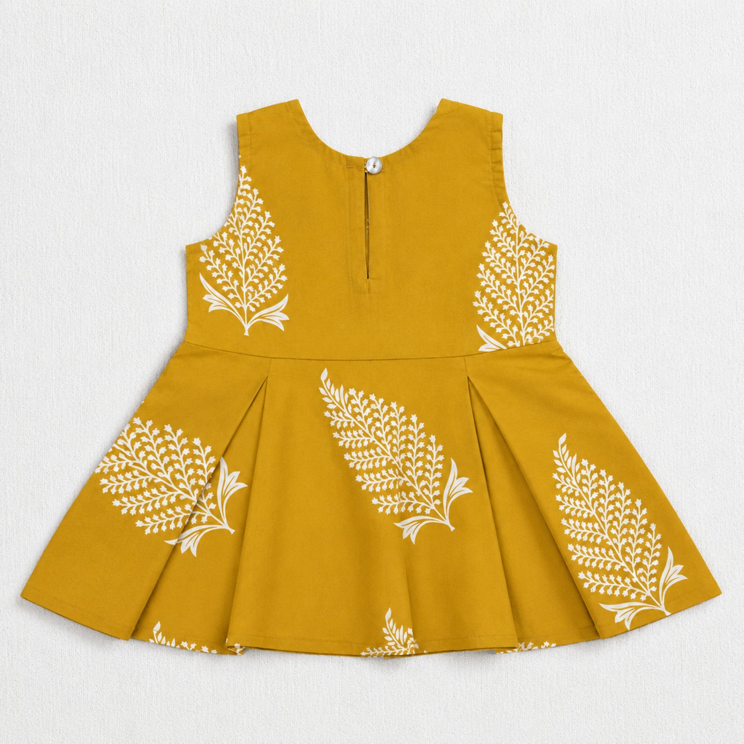 The Magic Wand Woven Sleeveless Floral Printed Ruffle Top And Palazzo Set - Yellow